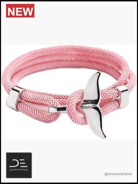 Adjustable Rope Wrap Bracelet Fish Tail Charm Beach Jewelry for Women